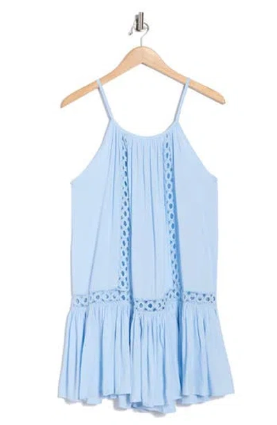 Boho Me Tonal Lace Scoop Neck Dress In Blue