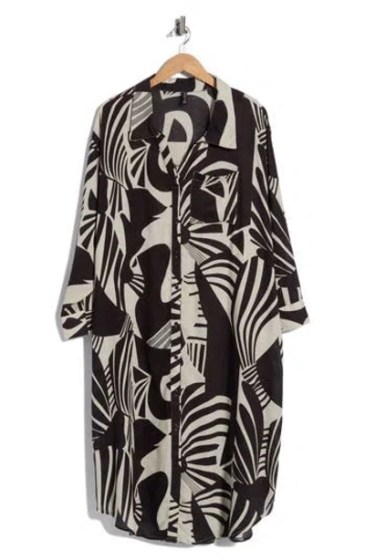 Boho Me Tropical Long Sleeve Shirtdress