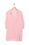 Boho Me Yarn Dye Stripe Tunic In Pink Stripe