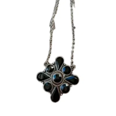 Boho Ranch Women's Cluster Stone Pendant Necklace In Black