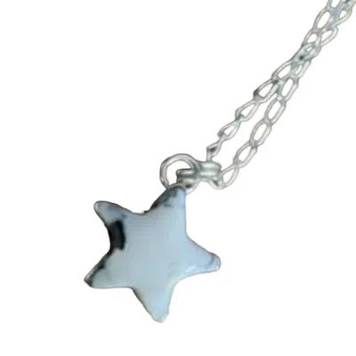 Boho Sol Women's Howlite Star Pendant Necklace In Silver/ White