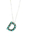 Boho Sol Women's Kingman Initial Necklaces In Turquoise In Blue
