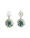 Boho Sol Women's Round Concho Earrings In Sterling & Turquoise In Multi
