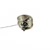 Boho Sol Women's Stacked Band Ring With Flower Details In Silver In Silver