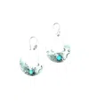 Boho Sol Women's Stamped Hoops Earrings In Sterling & Turquoise In Multi