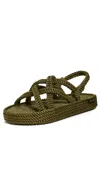 Bohonomad Bodrum Platform Sandals Khaki In Khaki