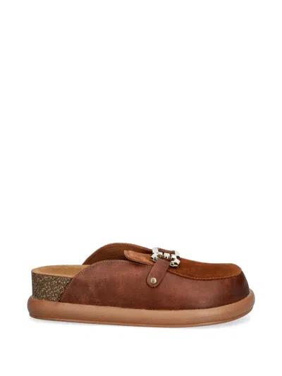 Bohonomad Buckle-detail Leather Mules In Brown