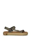 Bohonomad Leopard-print Touch-strap Espadrilles In Brown
