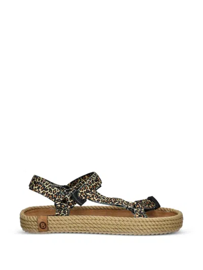 Bohonomad Leopard-print Touch-strap Espadrilles In Brown
