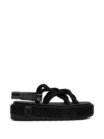 Bohonomad Rope-detail Flatform Espadrilles In Black