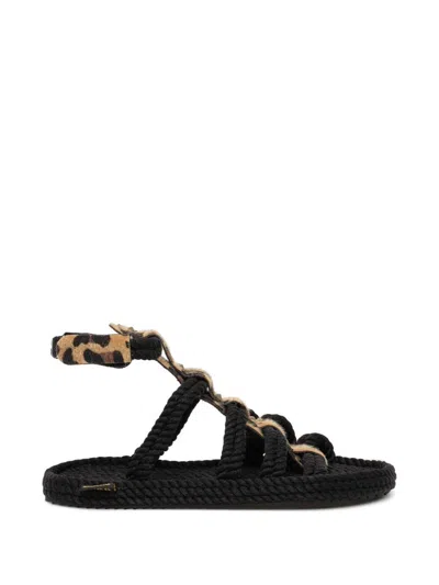 Bohonomad Serengeti Leopard-print Rope Sandals In Black