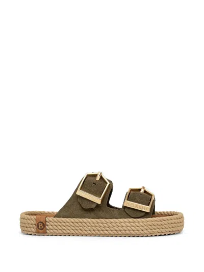 Bohonomad Sydney Buckle-fastening Rope-sole Espadrilles In Green