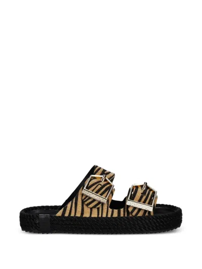 Bohonomad Sydney Zebra-print Buckle-fastening Espadrilles In Brown