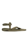 Bohonomad Woman Espadrilles Military Green Size 11 Polypropylene