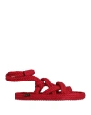 Bohonomad Woman Espadrilles Red Size 6 Textile Fibers