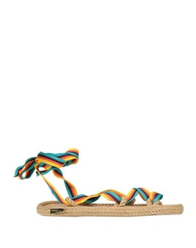 Bohonomad Woman Sandals Azure Size 7 Textile Fibers In Multi