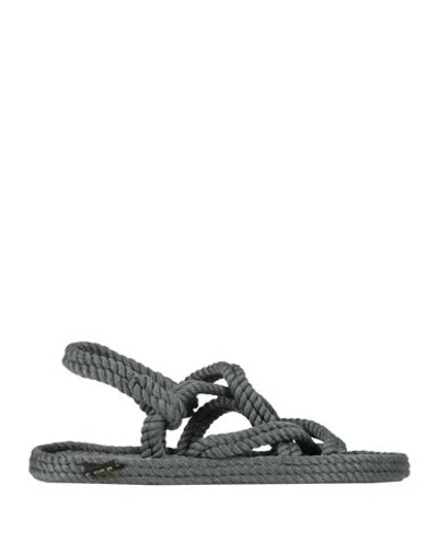 Bohonomad Woman Sandals Grey Size 8 Textile Fibers In Multi