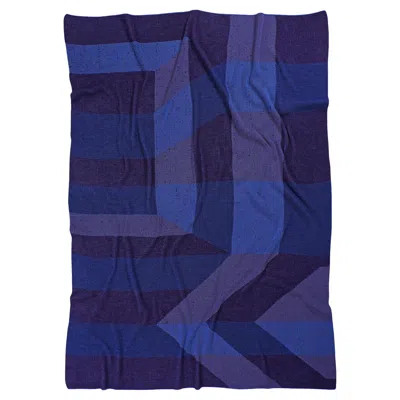 Pre-owned Boi Geometric Blanket In Blue/purple
