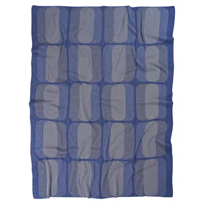 Pre-owned Boi Graphic Blanket In Blue/grey -  X Leigh Bagley In Gray