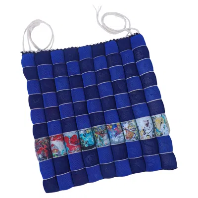 Pre-owned Boi Upcycled Seat Cushion In Blue