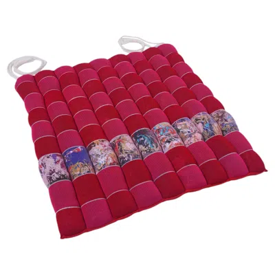 Pre-owned Boi Upcycled Seat Cushion In Red