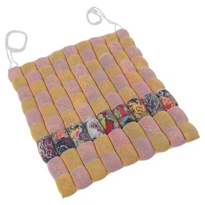 Pre-owned Boi Upcycled Seat Cushion In Yellow