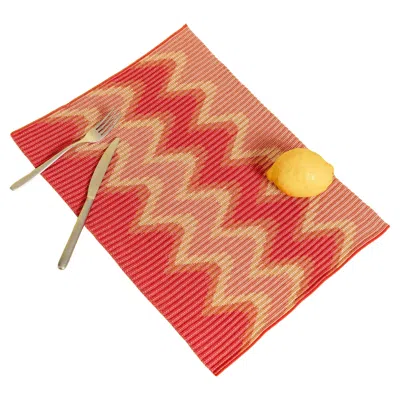 Pre-owned Boi Wavy Table Mat In Red (set Of 2)