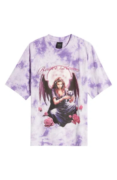 Boiler Room Arc Angel Oversize Tie Dye Graphic T-shirt In Purple