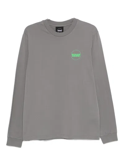 Boiler Room Core Long-sleeve Logo T-shirt In Gray