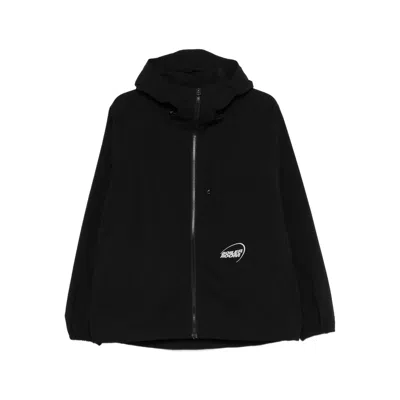 Boiler Room Hooded Nylon Jacket In Black