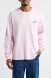 Boiler Room Logo Long Sleeve Waffle T-shirt In Pink