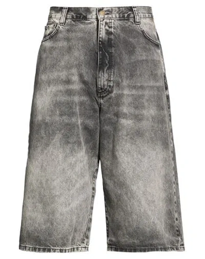 Boiler Room Man Denim Shorts Black Size 34 Cotton In Gray