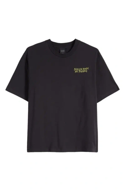Boiler Room No Posers Cotton Graphic T-shirt In Black
