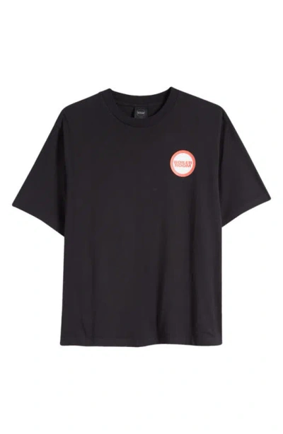 Boiler Room No Sitting Cotton Graphic T-shirt In Black