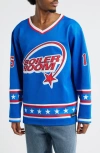 Boiler Room Oversize Hockey Jersey In Blue