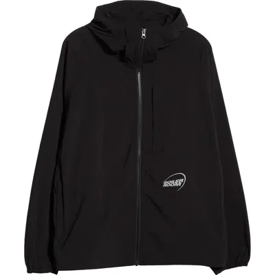 Boiler Room Packable Stretch Nylon Windbreaker In Black
