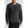 Boiler Room Shaggy Crewneck Sweater In Black