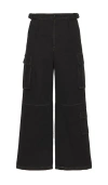 Boiler Room Worn Seam Cargo Pants In Black