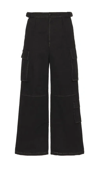 Boiler Room Worn Seam Cargo Pants In Black