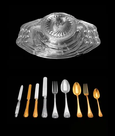 Pre-owned Boin-taburet Boin Taburet - Sterling Table Service, 322pc Flatware Set + 15pc Platter Set ! In Silver