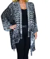 Bok Reversible Kimono Cardigan In Black And White In Multi