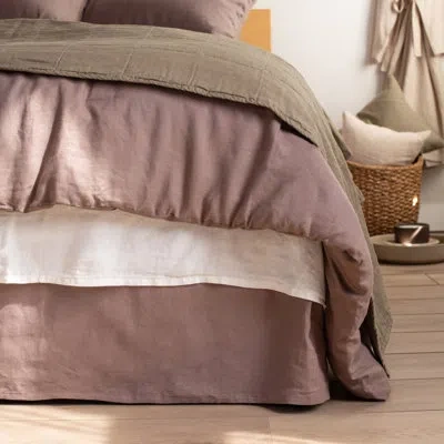 Bokser Home 100% French Linen Bedskirt In Clove