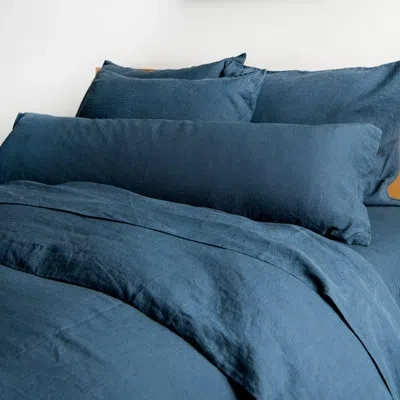 Bokser Home 100% French Linen Duvet Cover & Sham Set In Baltic