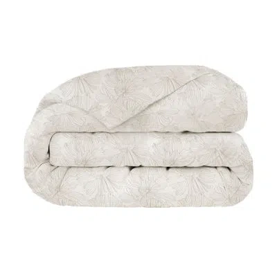 Bokser Home 100% French Linen Duvet Cover In Cream,putty Floral