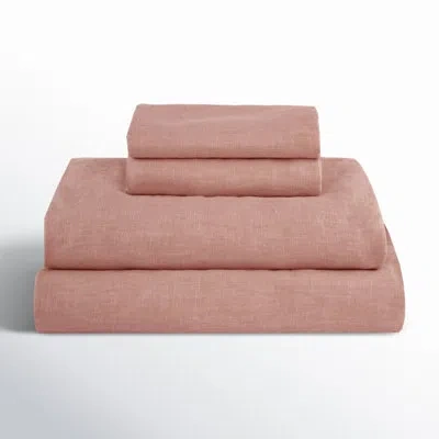 Bokser Home 100% French Linen Sheet Set In Clay