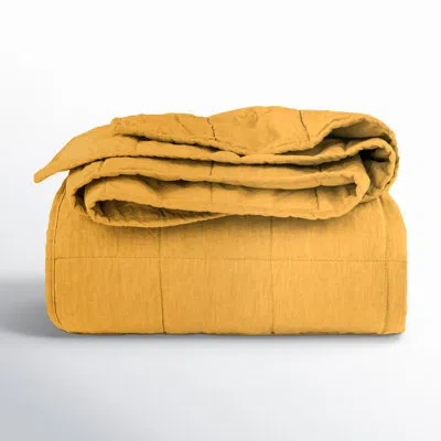 Bokser Home French Linen Box Stitch Quilt In Honey