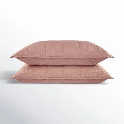 Bokser Home French Linen Box Stitch Quilted Sham Set In Clay