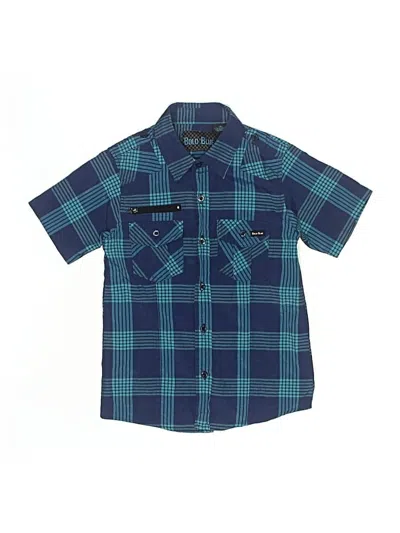 Pre-owned Bold Blue Kids' Short Sleeve Button Down Shirt In Blue