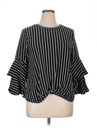 Pre-owned Bold Elements 3/4 Sleeve Blouse In Black