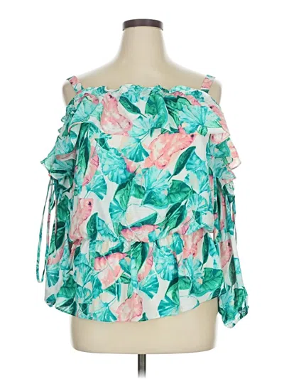 Bold Elements 3/4 Sleeve Blouse In Green